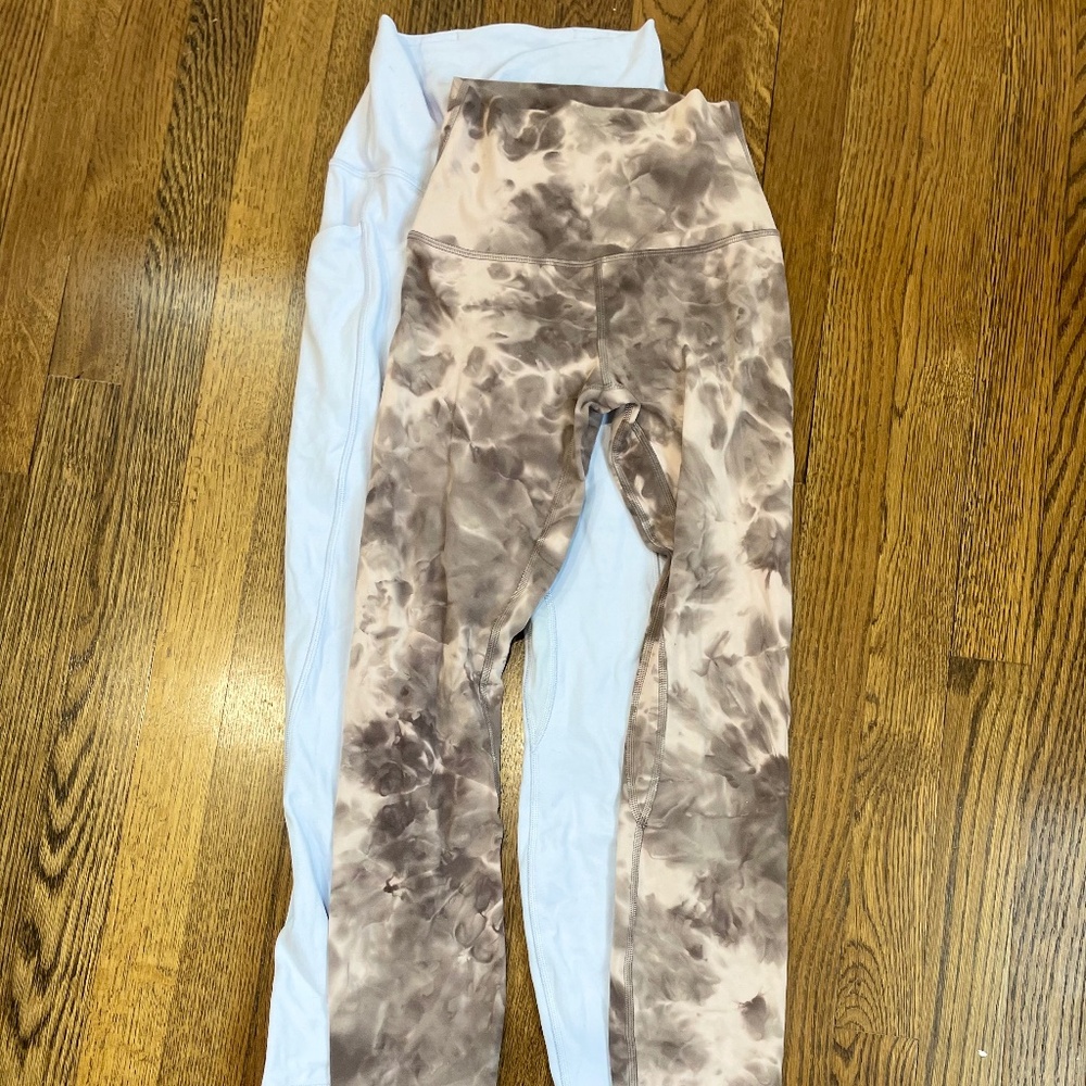 🟫🩵PACK OF 2🩵🟫~Lululemon 25” Align Pants, Blue and Brown Pattern (see descr.)